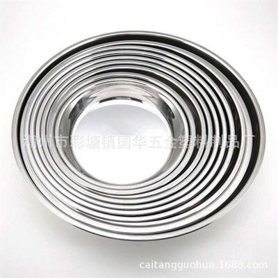 Large Stainless Steel thick Flat Round Dish tray Charger