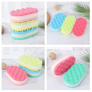 Three-layer Bath Sponge Body Brush Shower Skin Clean Massage