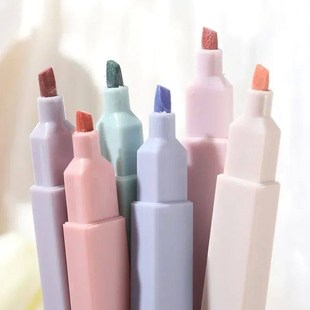 6pcs/set Pastel Color Highlighter Kawaii Stationery Color Ma