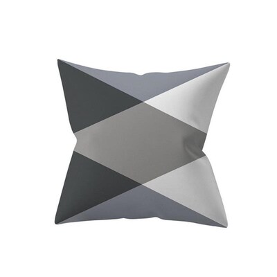 Grey geometric polyester sofa pillow cushion cover 报枕套