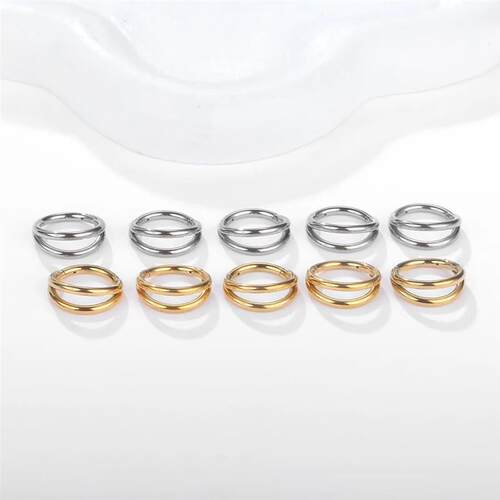 1PC G23 Titanium Hinged Double Hoop Daith Earring 20G 18G 16