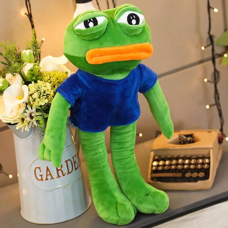 Creative 50-90cm Cute Magic Expression Pepe The Frog Sad Fro - 实物图