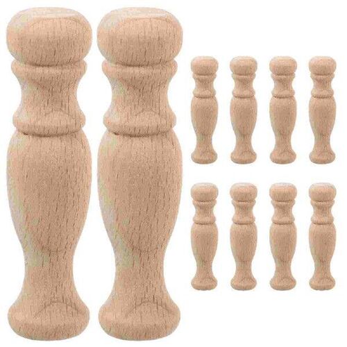 10 Pcs Roman Capital Solid Wood Column Unfinished Base