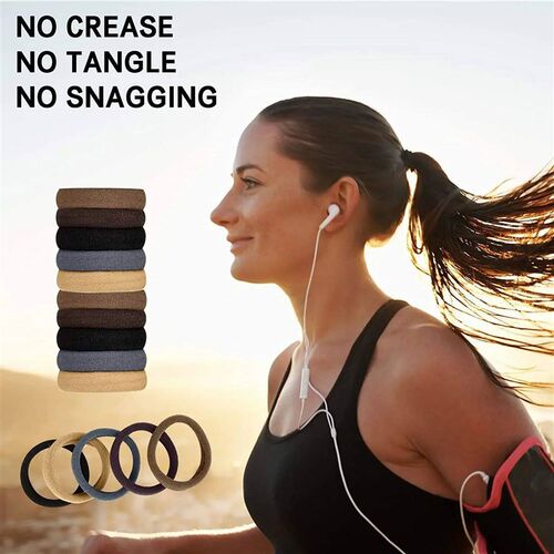 50/100 Pcs Black Gray Large Hair Bands for Women Seamless ta