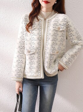 Roundnecked Mink Cashmere Sweater Coat Womens 2025 Spring Au