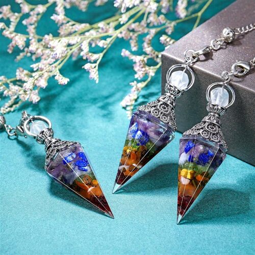 7 Chakra Pendulum for Dowsing Divination Healing Crystals Na