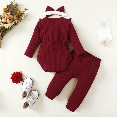Baby Girl Clothes Set Print Top Big Bow Floral Clothing Todd
