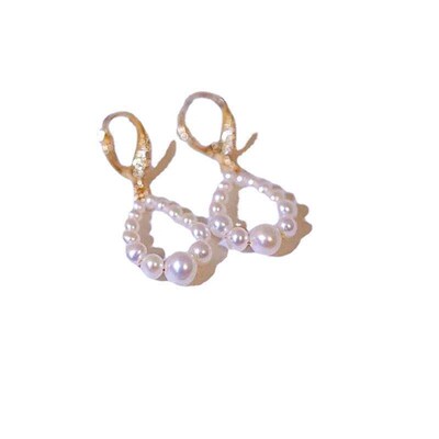 Personalized Zircon Natural Freswater Pearl Ear Buckle New A