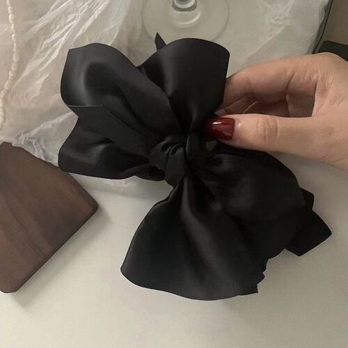 Big Bow Satin Exquisite Hairpin Grasp Hair Clip Back Head Di