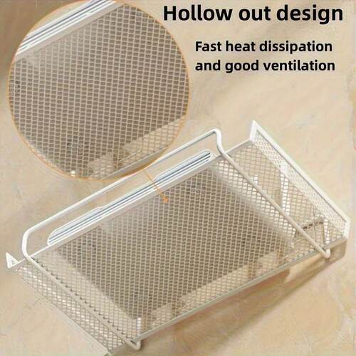 Stainless Steel Wall-Mounted Router Shelf No-Drill Space-Sav