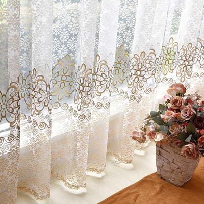 Modern Floral Sheer Tulle Curtains for Living Room Bedroom P