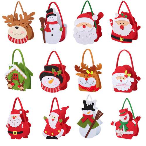 cartoon Christmas Decoration child Handheld gift Candy Bag