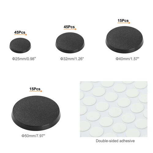 120pcs Various Size Round Model Bases 25mm 32mm 40mm 50mm fo