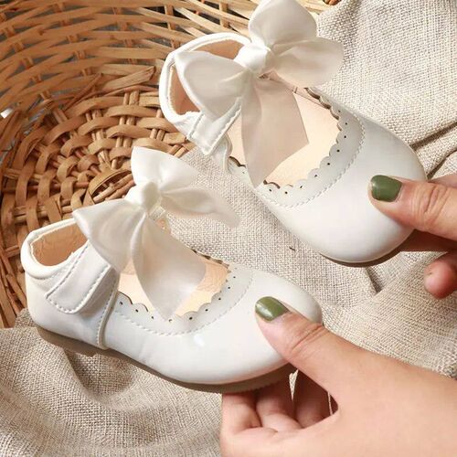 Kids Shoes Baby Girl Shoes Girl Princess Leather Shoes Bowkn