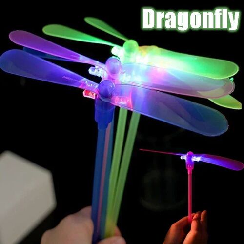 Childrens Outdoor Bamboo Dragonfly Toys Luminous Pull Wire