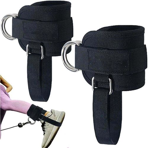 Fitness Adjustable Ankle Straps 4 D-rings for Cable Machines