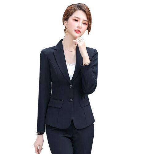 Spring New Business Wear Womens Pants Suit Slim-fit Long-sl