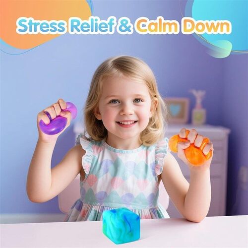 3Pcs Swirl Stress Cube ice Squishy Toys Solid Squeeze Square