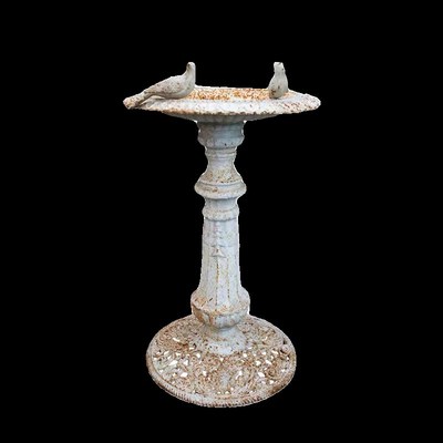 欧式乡村复古作旧铸铁喂鸟食盆 花园庭院露台民宿乡村风装饰杂货