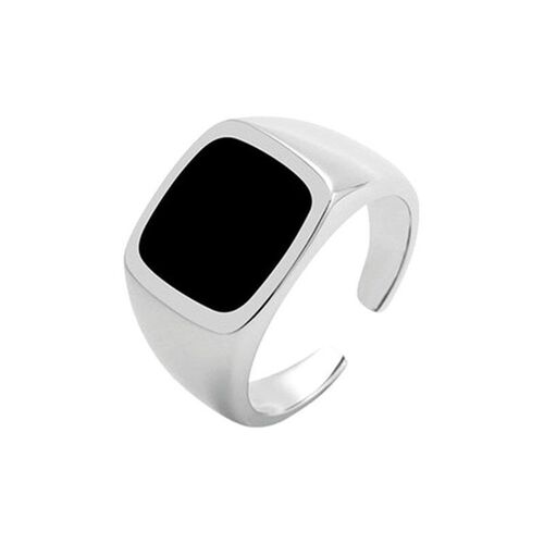 Black Resin Square Ring Simple Design Fashionistas Open Ring