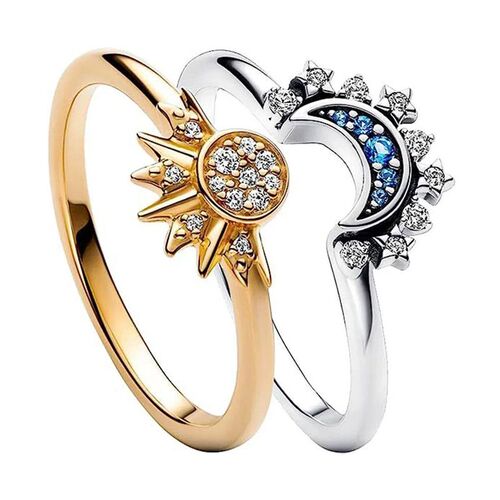 Summer Women Fashion Sun Moon Star Ring Elegant Temperament
