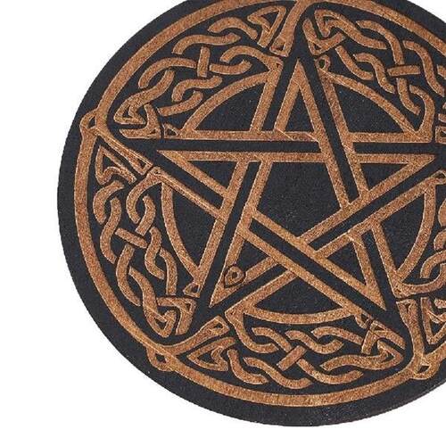 Black Wooden Pendulum Board Five-pointed Star Pattern Witch