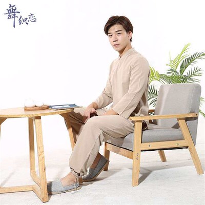 Mens Buddha Linen Suit Zen Suit Tea Suit Chinese Tang Suit