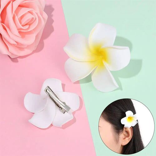 Beach Seaside Simulation White Plumeria Hairpin Best Travel