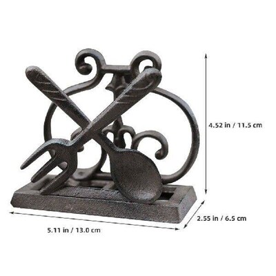 Vintage Cast Iron Napkin Holder Retro Style Paper Tissue