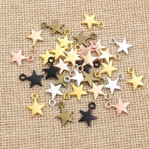 100pcs Charms Star 11x8mm Handmade Craft Pendant Making fit,