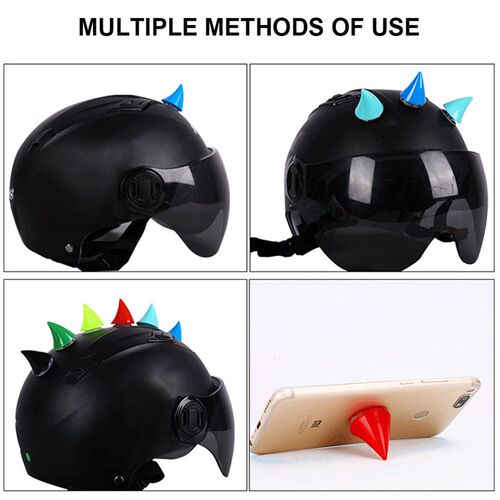 2PCS Motorcycle Helmet Cute Corner Rubber Horn Decoration Mo