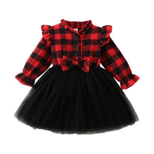 Ma&Baby 1-5Y Christmas Girl Red Dress Toddler Kid Baby Bow T