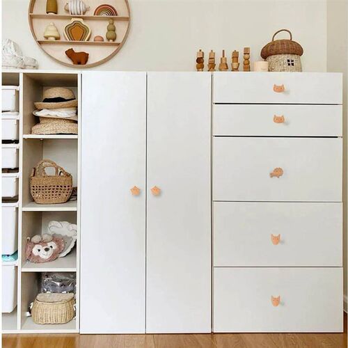 6PCS Cloud/Star Shape Furniture Handles Moon Drawer Wooden K