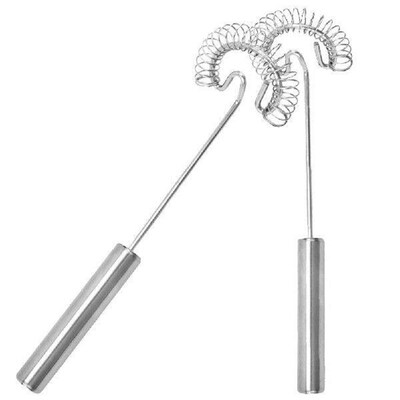 2 Pcs Stainless Steel Egg Whisk Manual Milk Frother Hand