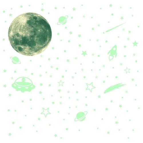 3D Planet Meteor Luminous Wall Stickers Home Decortion