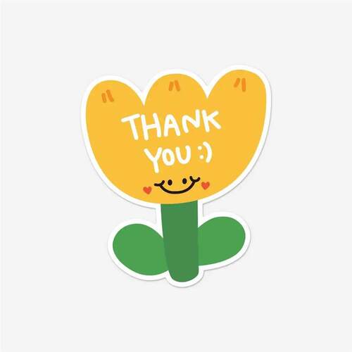 30pcs Flower Shaped Pink Thank you Thank You For The Copperp