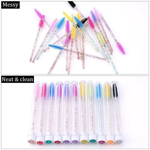 20pc Reusable Eyebrow Brush Tube Leopard Serpentine Diamond