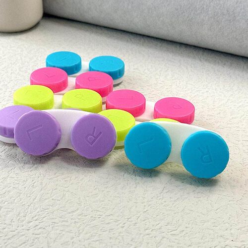 5/10 pcs lot Colored Contact Lenses Case L+R Contact Lens Ca