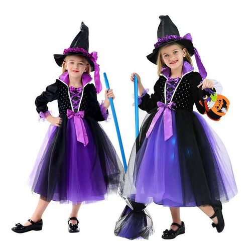 New Halloween Disguised Child Magic Witch Costume Fancy