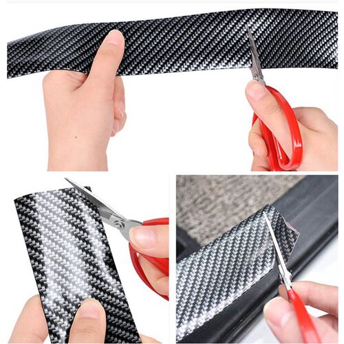 1M Car Rubber Moulding Strip Carbon Fiber Soft Trim Bumper S