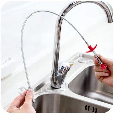 60cm Drain Snake Spring Pipe Dredging Tool Dredge nblocker D