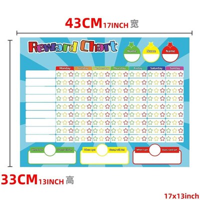 Magnetic Reward Behavior Star weekly Chore Chart for 2 Kids