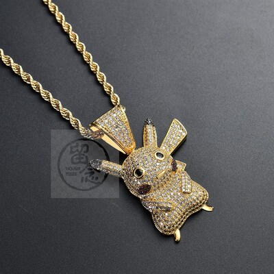 ~ Cartoon character Pikachu pendant personality zircon set h