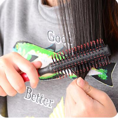 Handle Round Hair Curling Roller Brush Comb Professional