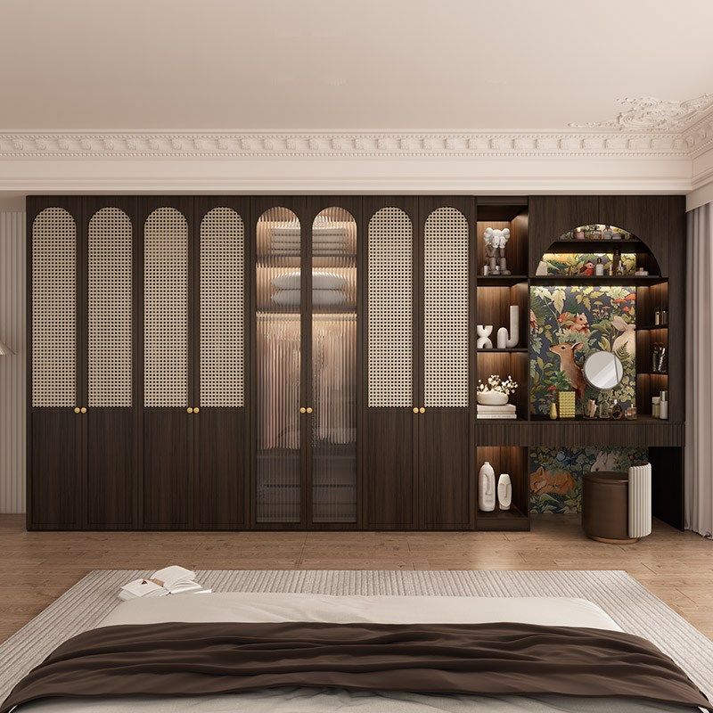 侘寂复古enf级环保衣柜带玻璃门卧室实木家用欧松板整体衣橱定制,住宅家具,独立衣柜,淘宝优惠券,粉丝福利购,淘宝优惠卷