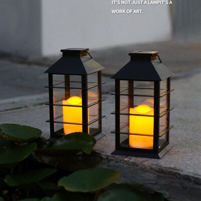 Solar night lights gardens decorative lamp candle shape