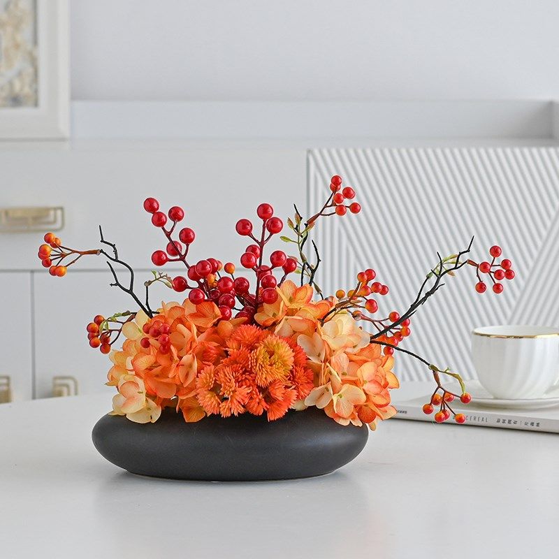 香水莲红色洽谈桌摆件会议桌摆花台面花艺台花装饰花卉仿真花高档,家居饰品,仿真花/假花,淘宝优惠券,粉丝福利购,淘宝优惠卷