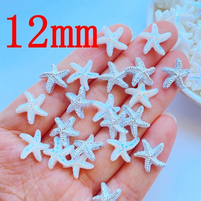 50Pcs New Cute Mini 12mm Starfish Resin Figurine Crafts Flat