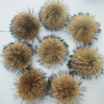 Really Natural Animal Raccoon Hair Ball 12-15cm Large Pompom