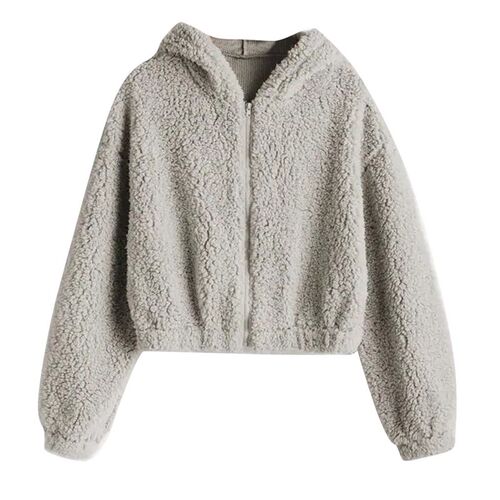 Fashion Women Solid Zipper Pullover Autumn Long Sleeve Plush